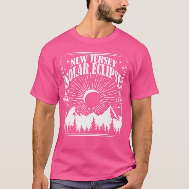 New Jersey Partial Solar Eclipse 2025 Astronomie E T-Shirt (Vorderseite)
