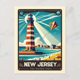 New Jersey | Patriotischer Geist Vintag Postkarte