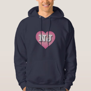 New Jersey Pink Fade Heart - I Liebe NJ Hoodie