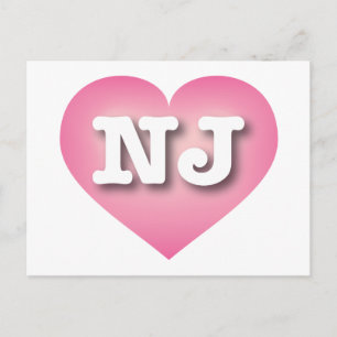 New Jersey Pink Fade Heart - I Liebe NJ Postkarte