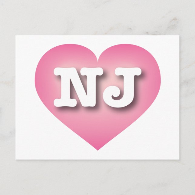 New Jersey Pink Fade Heart - I Liebe NJ Postkarte (Vorderseite)