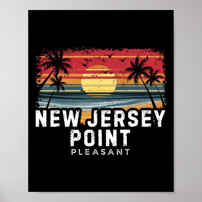 New Jersey Point Pleasant Surfbrett Strand  Poster (Vorne)