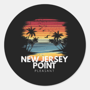 New Jersey Point Pleasant Surfbrett Surfen Vintage Runder Aufkleber
