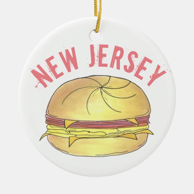 New Jersey Pork Roll NJ Ham Egg Breakfast Sandwich Keramik Ornament (Vorne)