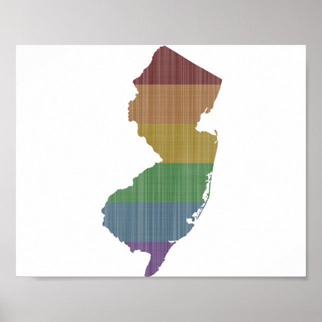 New Jersey Rainbow Gay Pride Poster (Vorne)