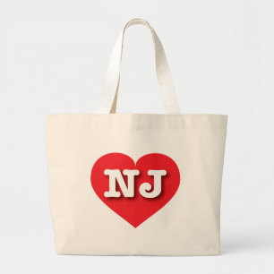 New Jersey Red Heart - I Liebe NJ Jumbo Stoffbeutel