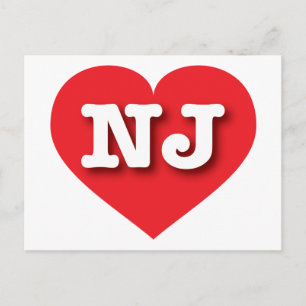 New Jersey Red Heart - I Liebe NJ Postkarte