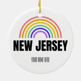 New Jersey - Regenbogen - Postkarten - Personalisi Keramik Ornament