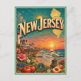 New Jersey Retro-Reise-Souvenir-Postkarte Postkarte
