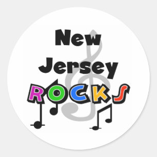 New Jersey Rocks Runder Aufkleber