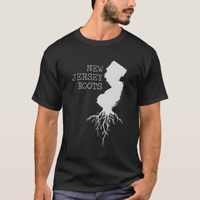 New Jersey Roots Staat Map T-Shirt (Vorderseite)