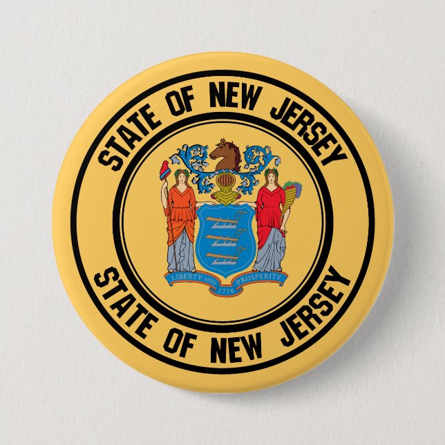 New Jersey Round Emblem Button (Vorderseite)