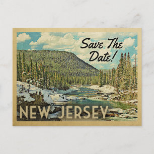 New Jersey Save the Date Mountains River Snow Ankündigungspostkarte