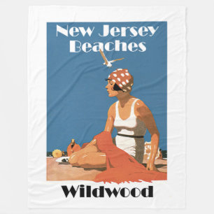 New-Jersey setzt ~ WildWood auf den Strand Fleecedecke