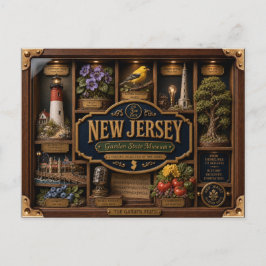 New Jersey Shadow Box 3D Figurine Staat Postkarte