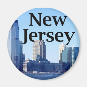 New-Jersey Skyline mit New-Jersey im Himmel Magnet