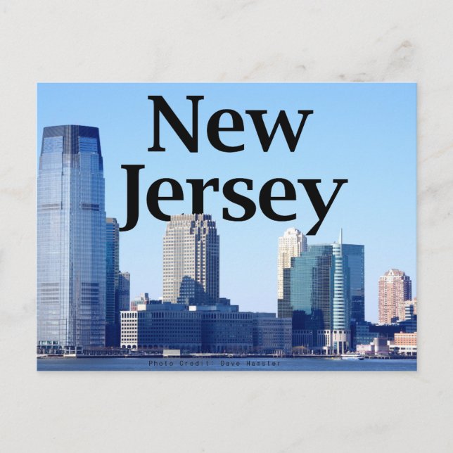 New Jersey Skyline mit New Jersey im Sky Postkarte (Vorderseite)