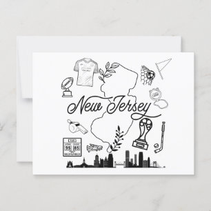 New Jersey Sports Icons Postcard. Postkarte