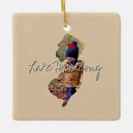 New Jersey Staat Foto Insert and town name Keramikornament