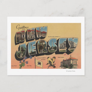 New Jersey (Staat Hauptstadt/Blume/Vogel) Postkarte
