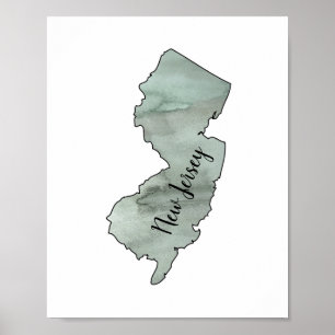New Jersey Staat Illustration Poster
