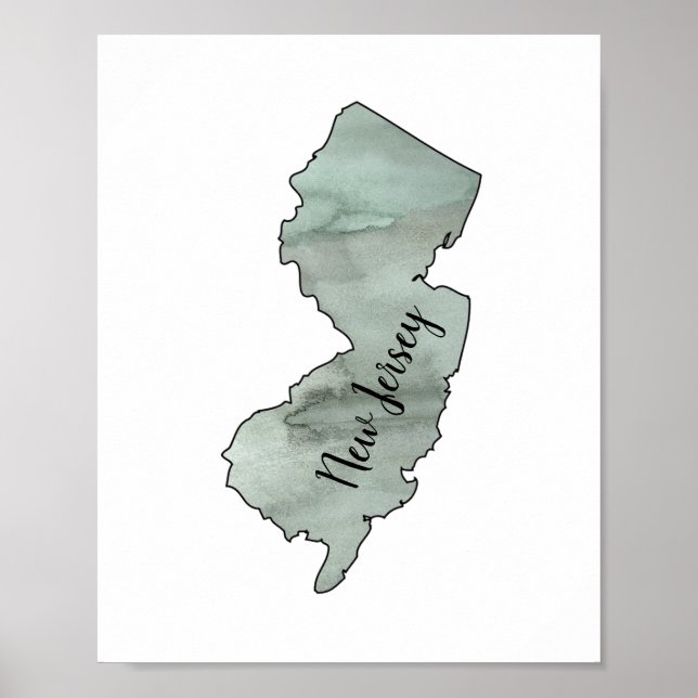 New Jersey Staat Illustration Poster (Vorne)