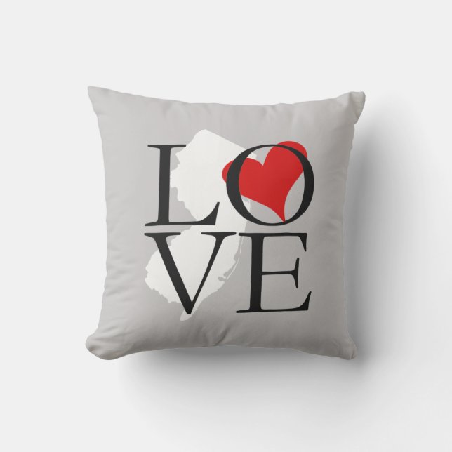 New Jersey Staat Liebe Pillow Kissen (Vorderseite)