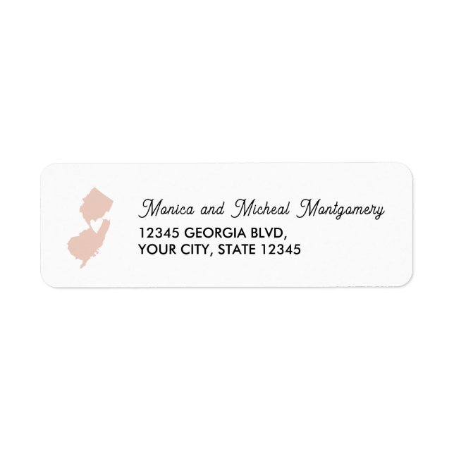 NEW JERSEY Staat Map with Heart - JEDE FARBE (Vorne)