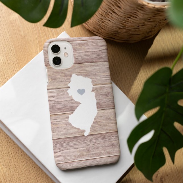 New Jersey Staat Silhouette Rustic Wood Look Case-Mate iPhone Hülle (Von Creator hochgeladen)