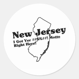 New Jersey Staat Slogan Runder Aufkleber