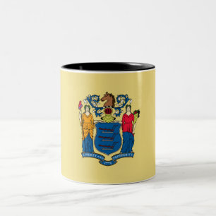 New-Jersey Staats-Flagge Zwei-Ton Kaffee-Tasse Zweifarbige Tasse