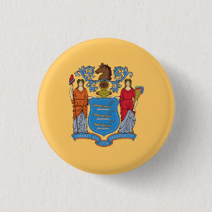 New Jersey State Flag Button