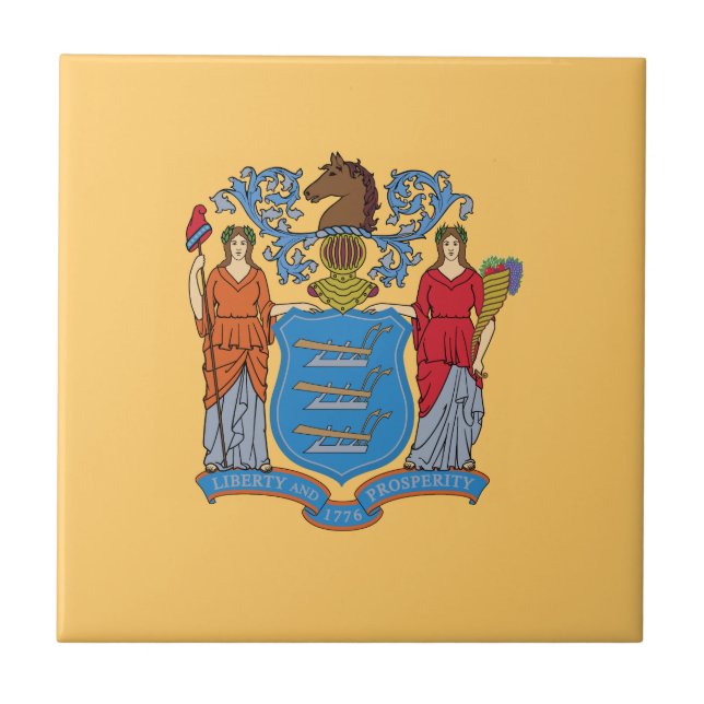 New Jersey State Flag Fliese (Vorderseite)