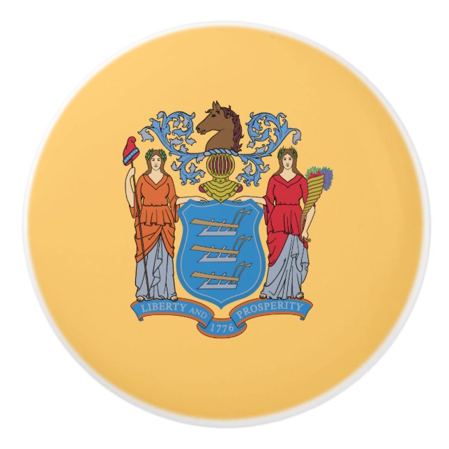 New Jersey State Flag Keramikknauf (Vorderseite)