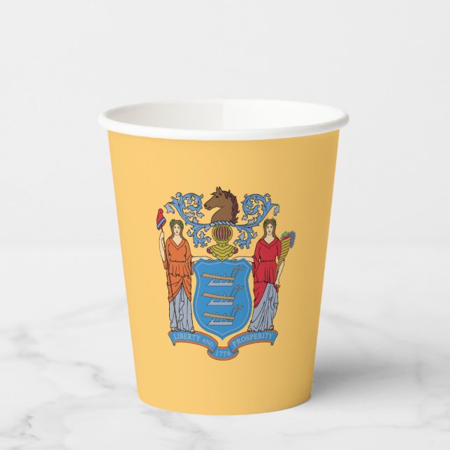 New Jersey State Flag Pappbecher (Links)
