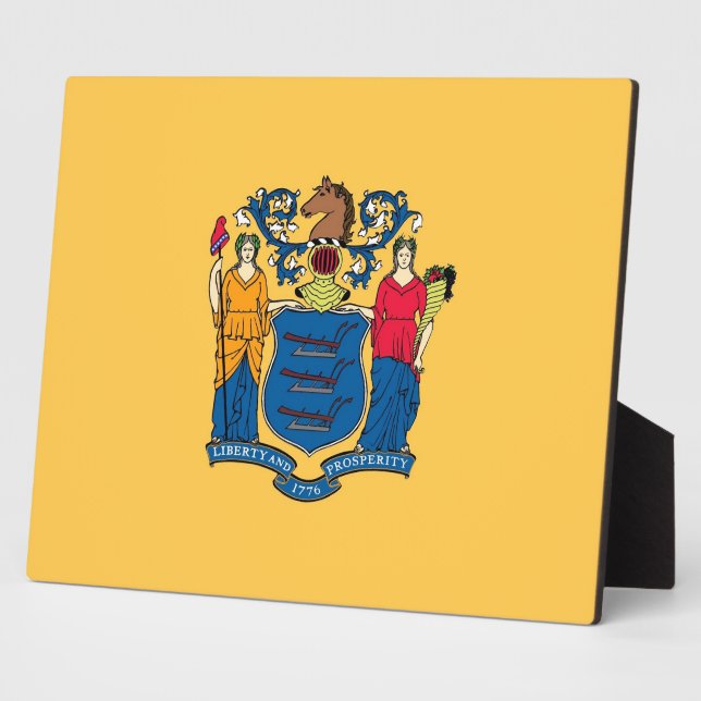 New Jersey State Flag Plaque Fotoplatte (Seite)
