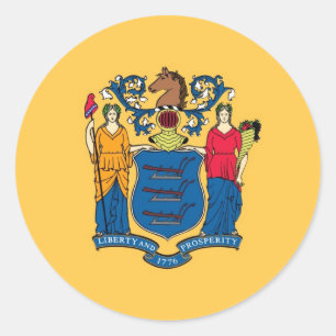 New Jersey State Flag Runder Aufkleber