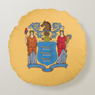 New Jersey State Flag Rundes Kissen