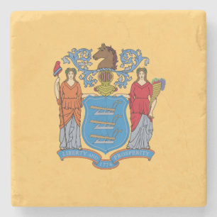 New Jersey State Flag Steinuntersetzer