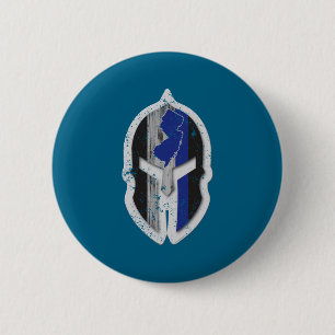 New Jersey State Läuse Dünne Blaue Linie Spartaner Button