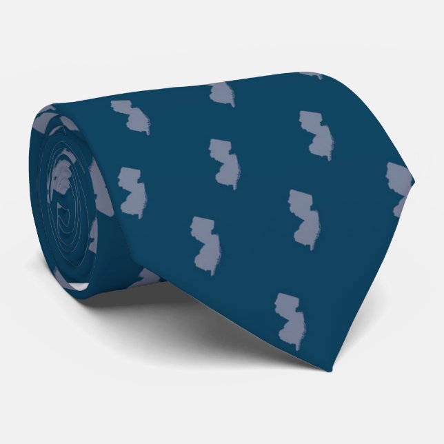 New Jersey State Tie Blau auf Blau Krawatte (Gerollt)