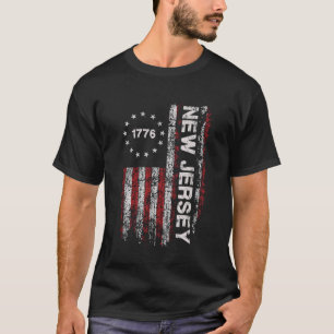 New Jersey State US Flagge 1776 Vintage für Männer T-Shirt