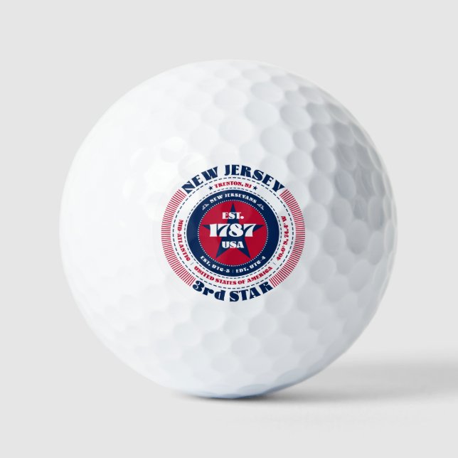 New Jersey Statehood Patriotic Gift Golf Balls Golfball (Vorderseite)