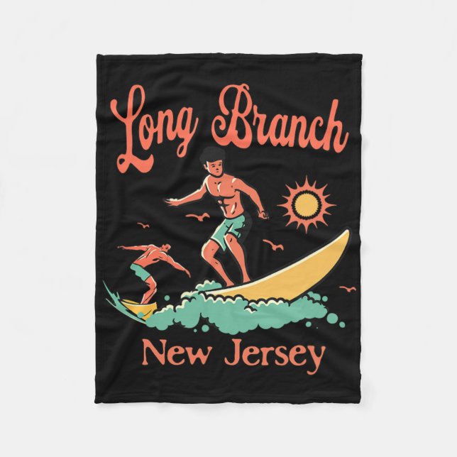 New Jersey Surfer Long Branch Nj Surfen Strand Url Fleecedecke (Vorderseite)