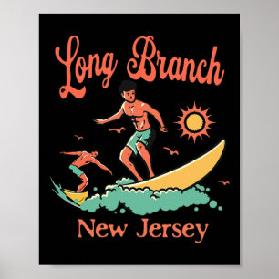New Jersey Surfer Long Branch Nj Surfen Strand Url Poster