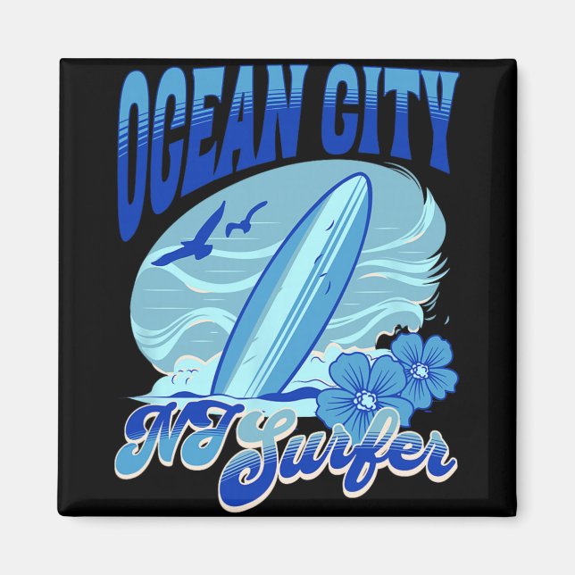 New Jersey Surfer Ocean City Nj Surfing Beach Sand Magnet (Vorne)