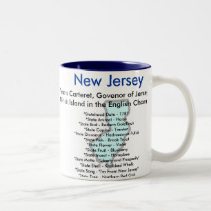 New-Jersey Symbole u. Karte Zweifarbige Tasse