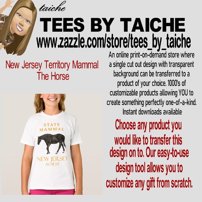 New Jersey Territory Mammal The Horse T-Shirt (Von Creator hochgeladen)