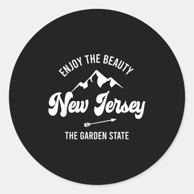 New Jersey - The Garden State - Enjoy The Beauty  Runder Aufkleber (Vorderseite)
