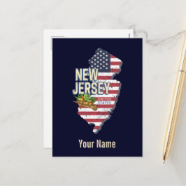 New Jersey United Staaten Retro Map USA Souvenir Feiertagspostkarte